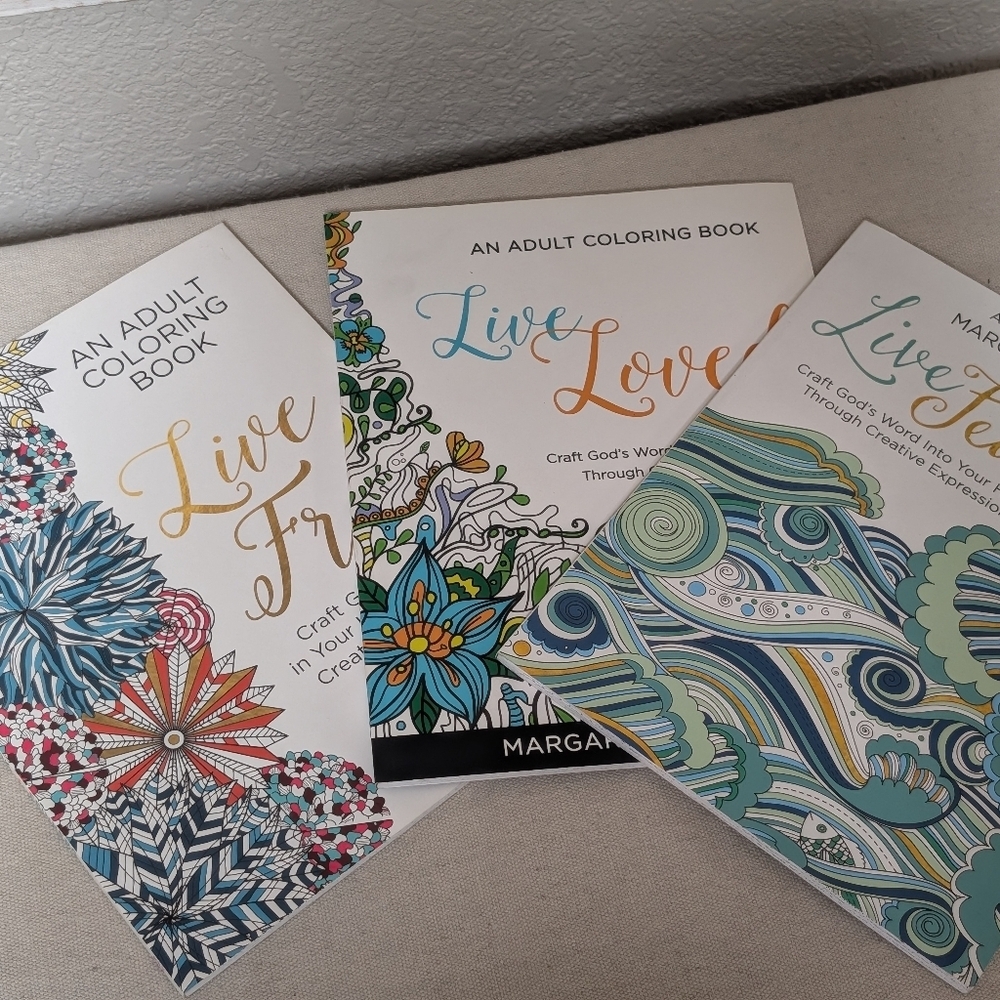 Margaret Feinberg Adult Coloring Books 3 Pieces Bible Themed Journal Scriptures
